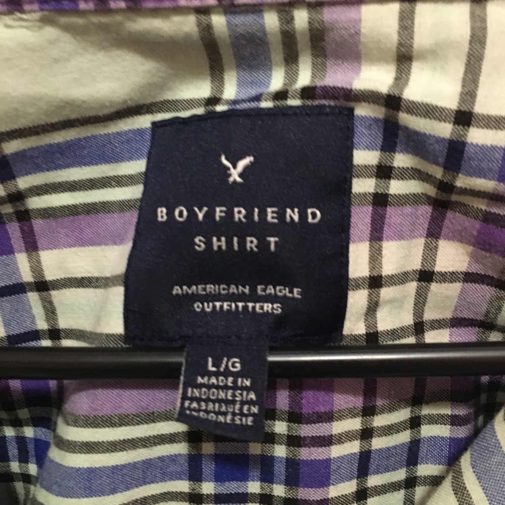 American Eagle “Boyfriend Shirt” colorful flannel - Picture 4 of 5